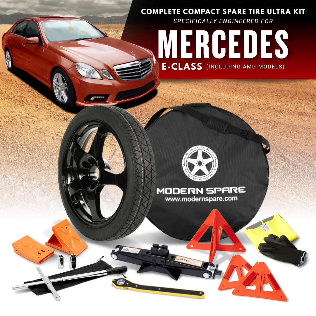 Fits All 2009-2016 Mercedes E-Class (Including AMG Models)- Spare Tire And Complete Accessory Kit Options