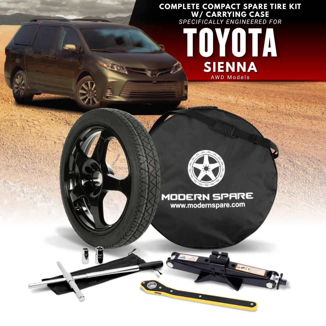 Fits All 2011-2020 Toyota Sienna AWD Models- Spare Tire And Complete Accessory Kit Options