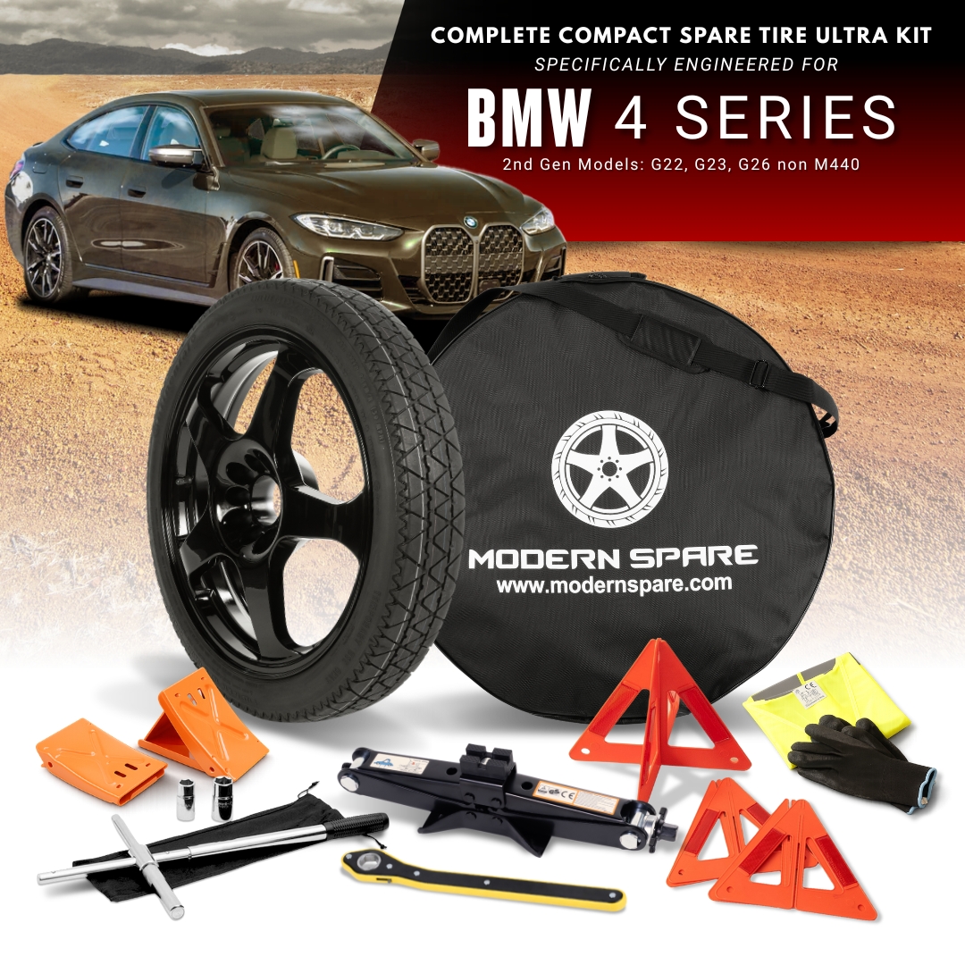 For All 2020-2026 BMW 4-Series (Except M440 Models)- Spare Tire And Complete Accessory Kit Options