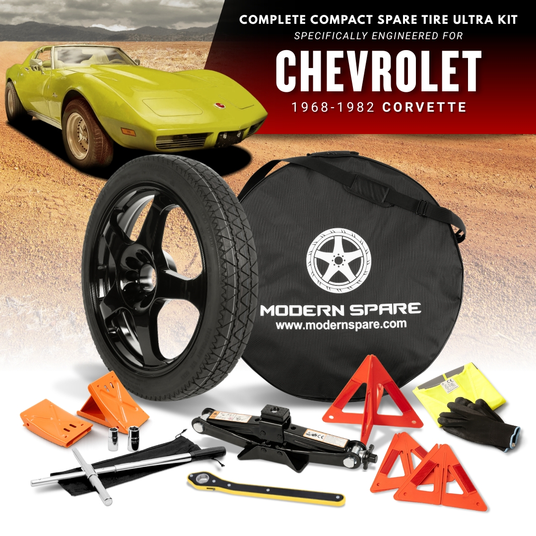 For All 1968-1982 Chevrolet Corvette Models- Spare Tire And Complete Accessory Kit Options