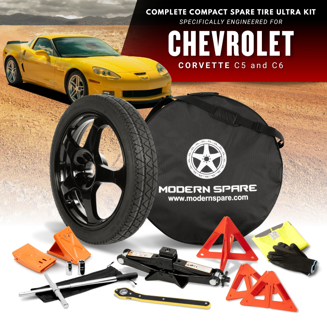 For All 1997-2013 Chevrolet Corvette Models (C5 And C6) - Spare Tire And Complete Accessory Kit Options