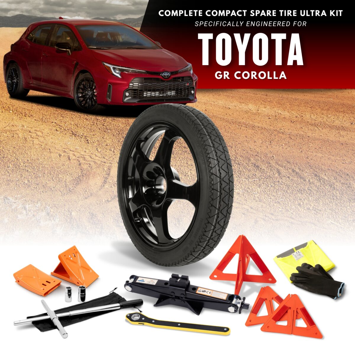 Fits 2023-2026 GR Corolla - Spare Tire And Complete Accessory Kit Options