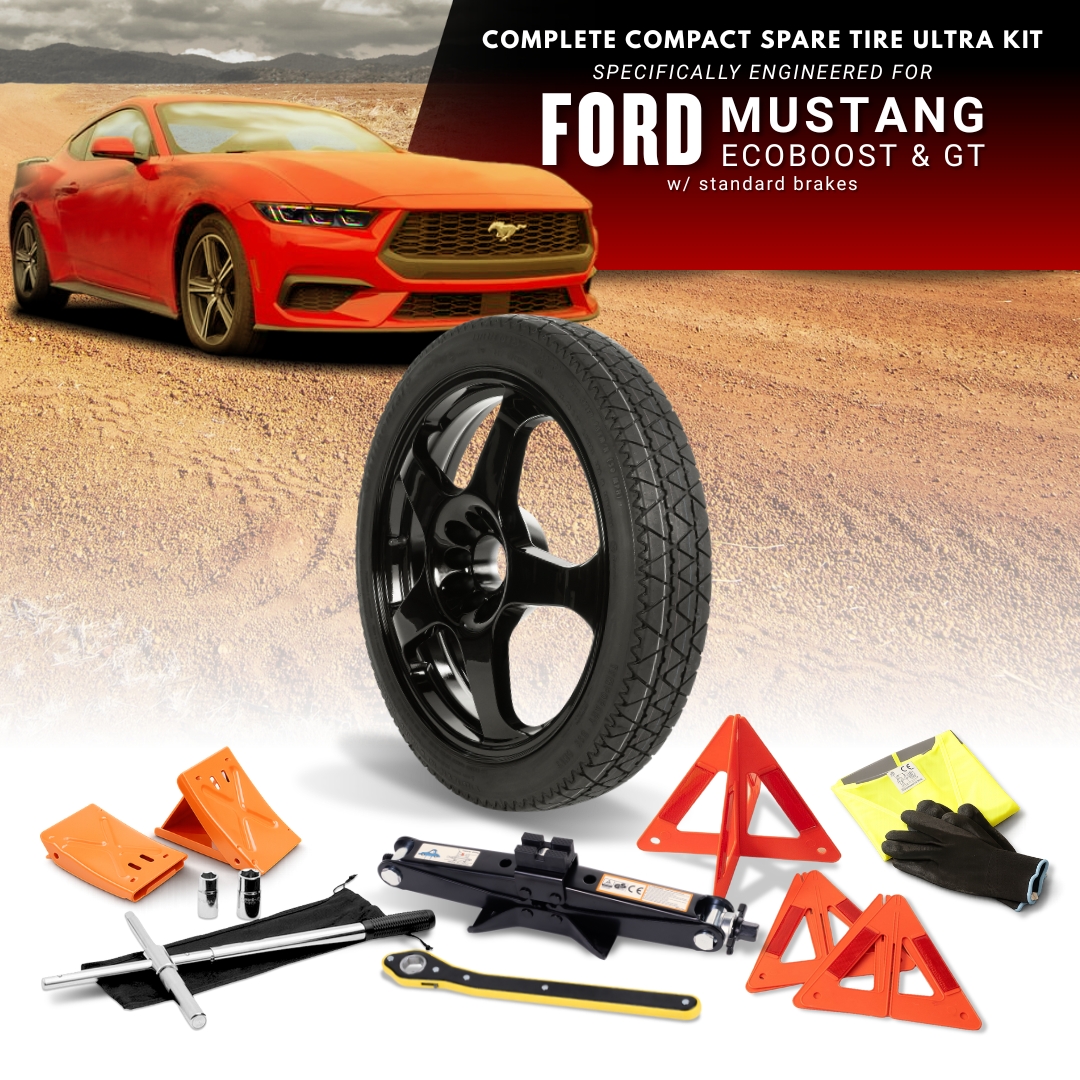 Fits 2024-2026 Ford Mustang EcoBoost And GT W/ Standard Brakes** - Spare Tire And Complete Accessory Kit Options