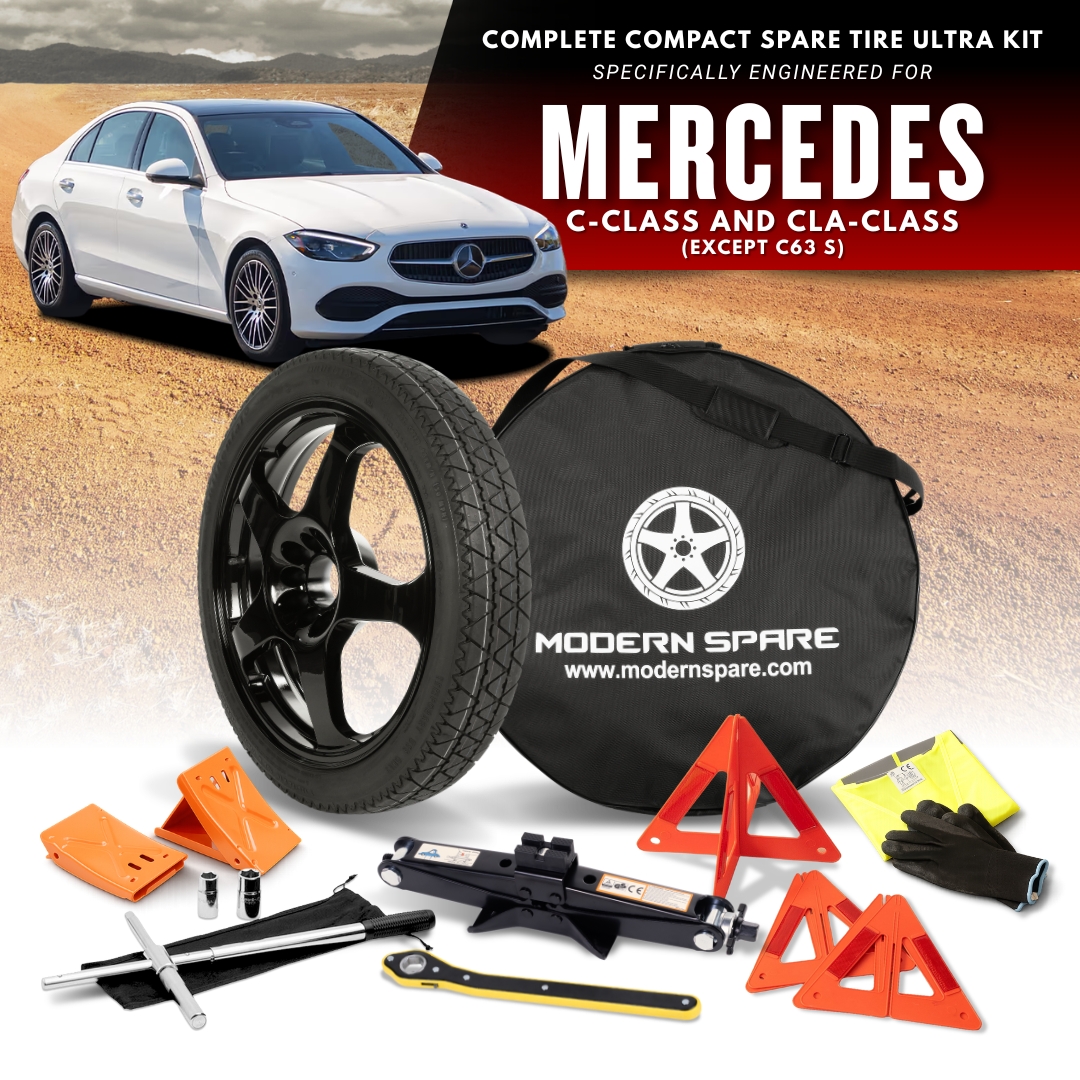 Fits 2015-2026 Mercedes C-Class and CLA-Class Models (Except C63 S)- Spare Tire And Complete Accessory Kit Options